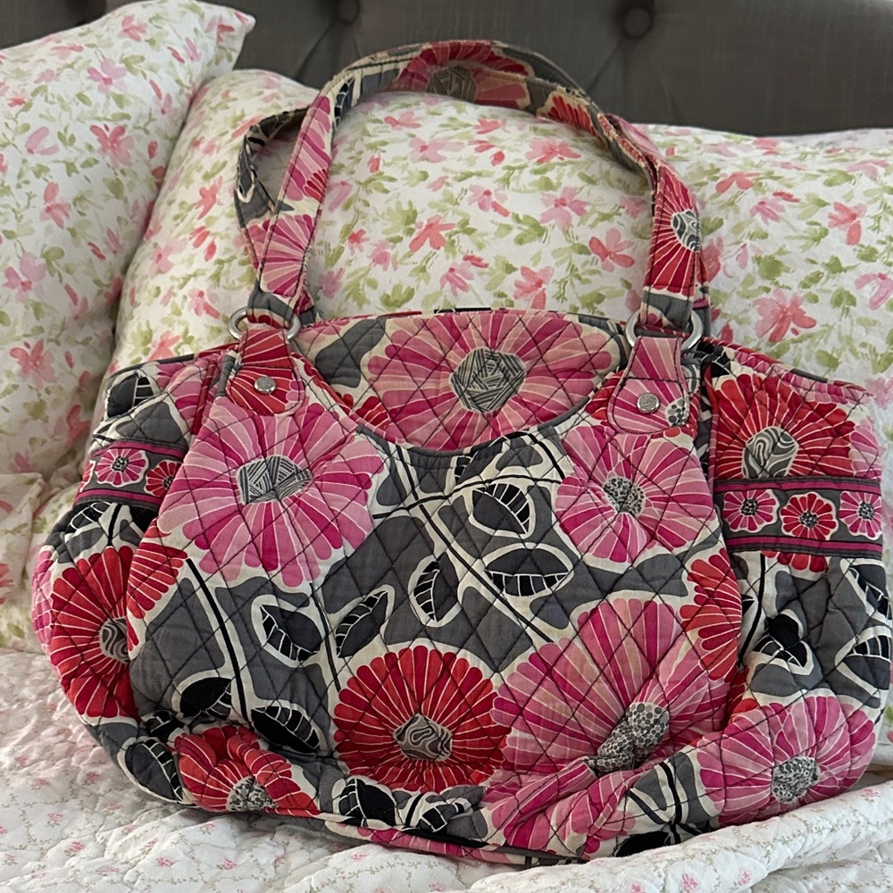 Vera Bradley Pink and Gray Floral Tote